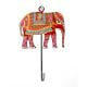 Handpainted Elephant Design Iron Wall Hook with Traditional Indian Art